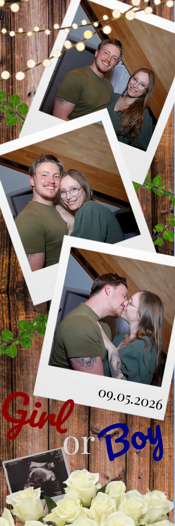 Fotostreifen Layout Gender Reveal